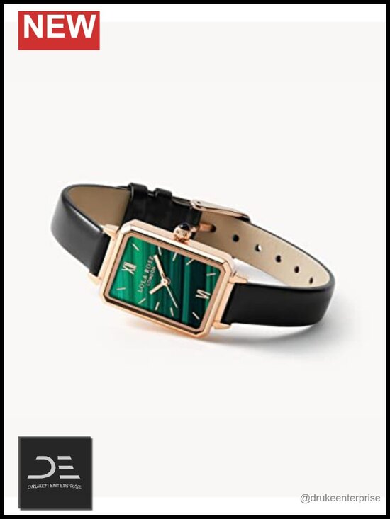 Women\'s Wrist Watch, Green Malachite Dial, Leather Strap, Quartz Movement, main image 6